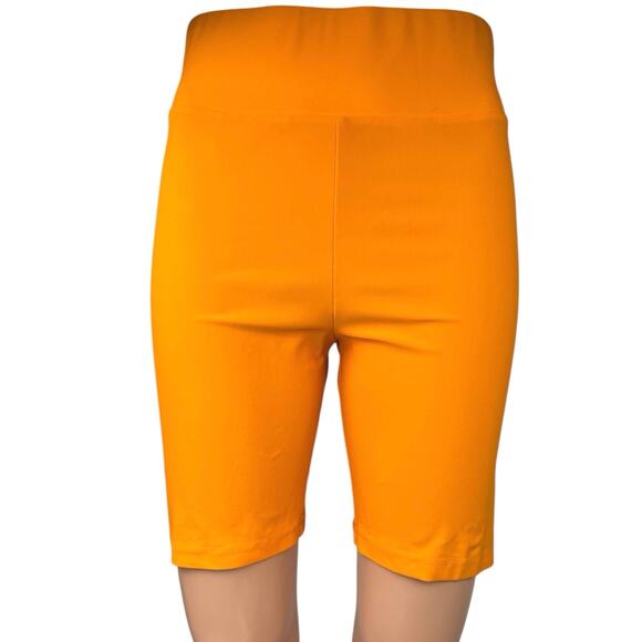 & Other Stories Orange High Waist Yoga Workout Athletic Biker Shorts Size 8 - Picture 1 of 5